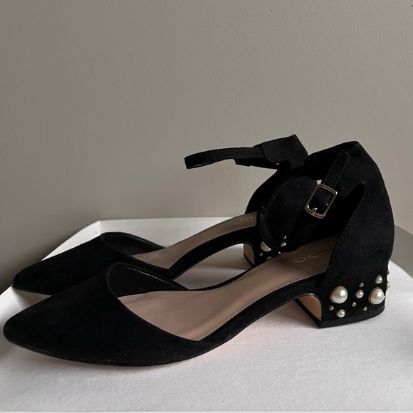 ALDO Wiliwiel Ankle-Strap Low-Heel Pumps, Black - Picture 6 of 7
